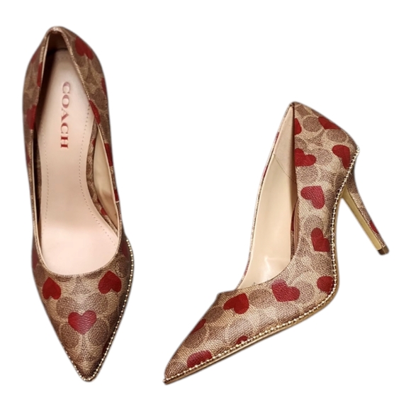 Coach Waverly Valentines Heart Pumps Womens Size 10 New With Box - Picture 2 of 5